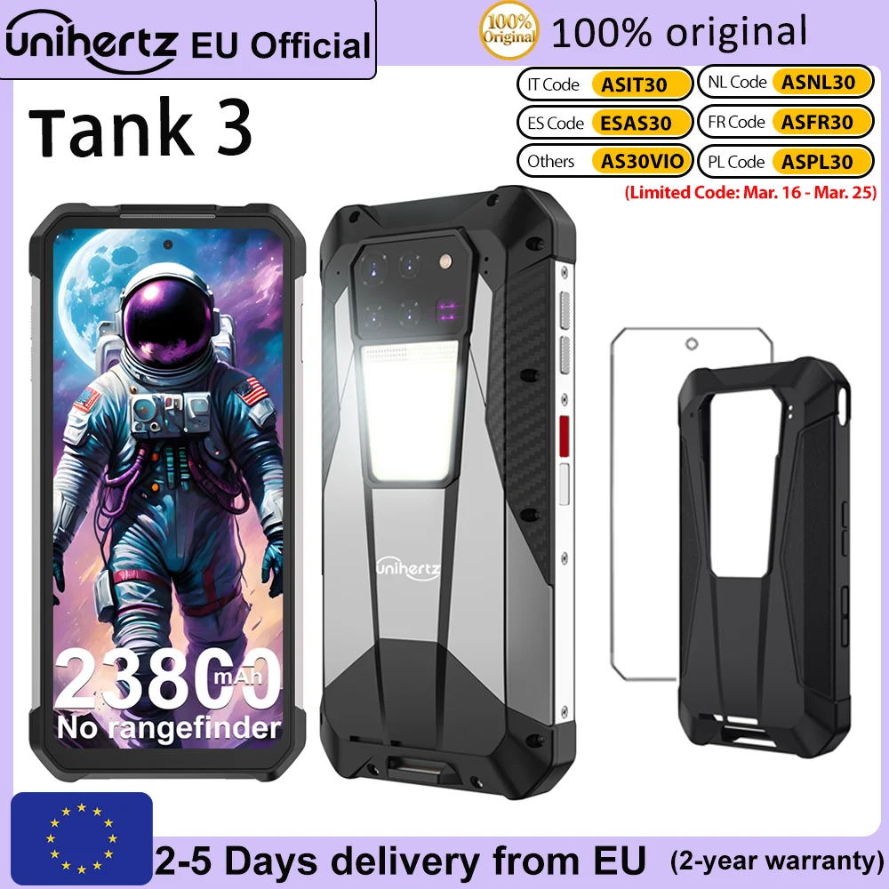Stock ue Unihertz 8849 Tank 3 Smartphone robuste 5G 32GB 512GB 23800mAh Dimensité 8200 200MP téléphone portable 120W chargeur 120Hz WIFI