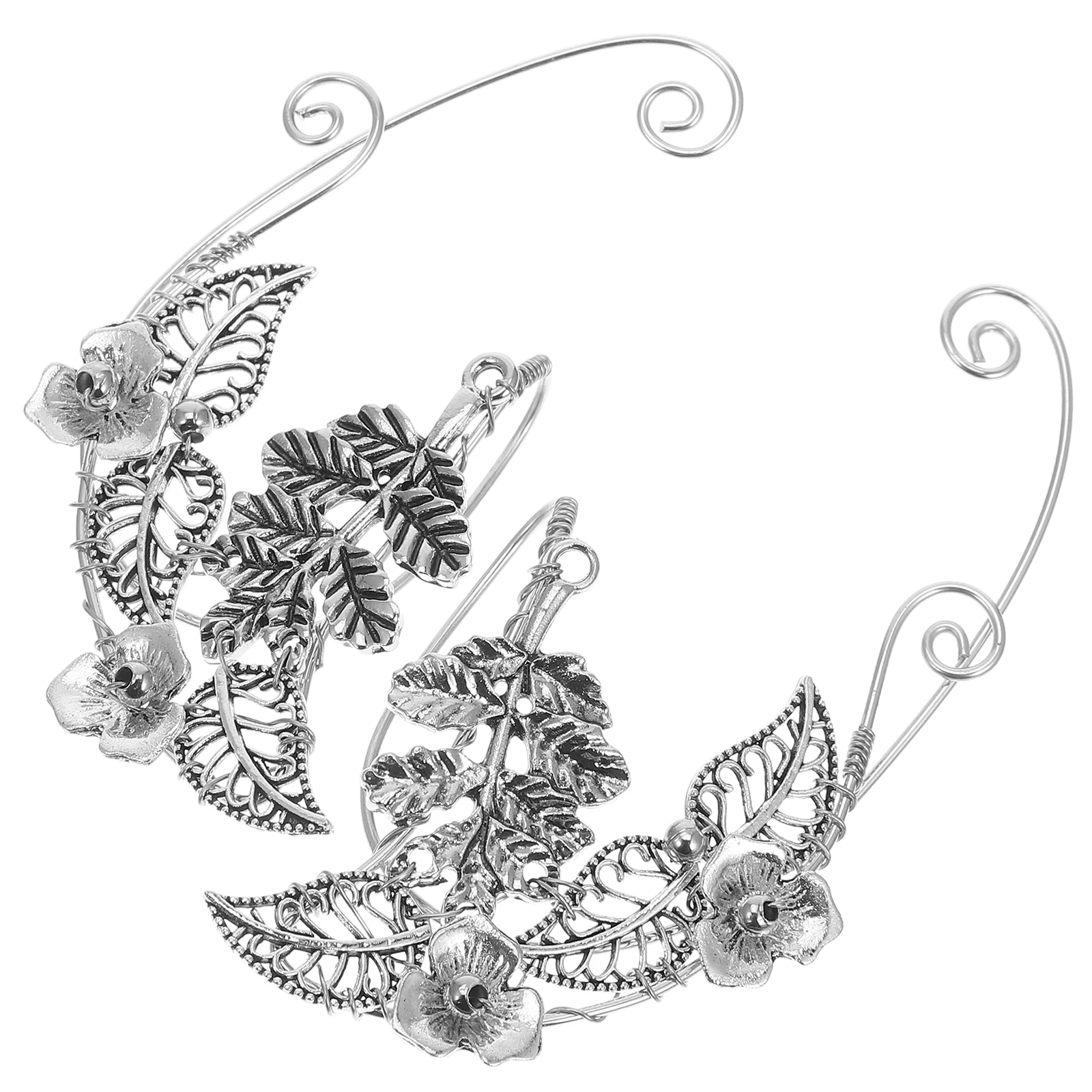 

Metal Ear Clip Miss Earrings for Women Silver Teardrop Alloy Costume Accessories