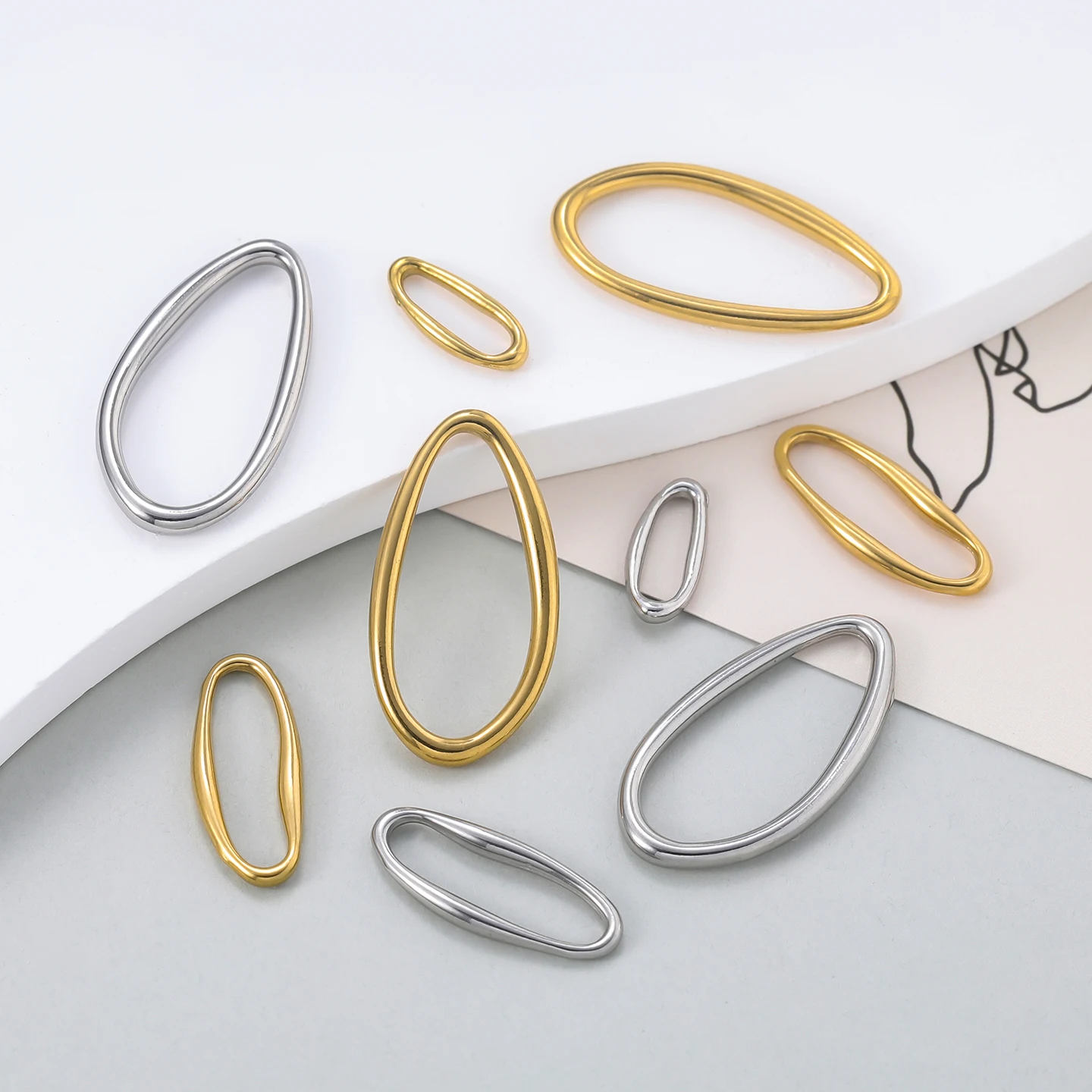 

5Pcs Stainless Steel Connectors for Jewelry Making Irregular Bezel Earrings Charms jewelry Making Supplies Parts Diy Findings