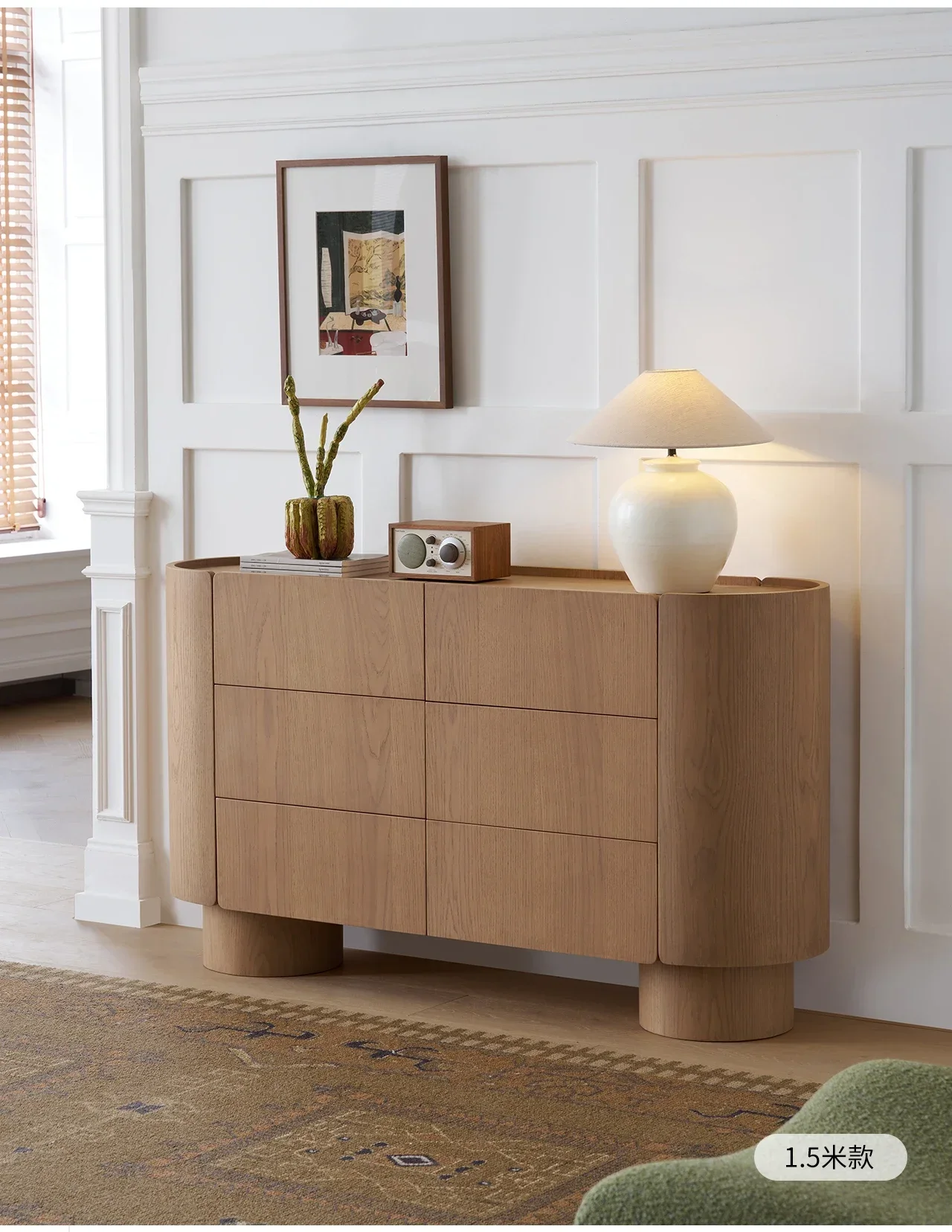 

Side cabinet, living room, storage against the wall, dining side cabinet, retro log wind storage, six-bucket cabinet Y44