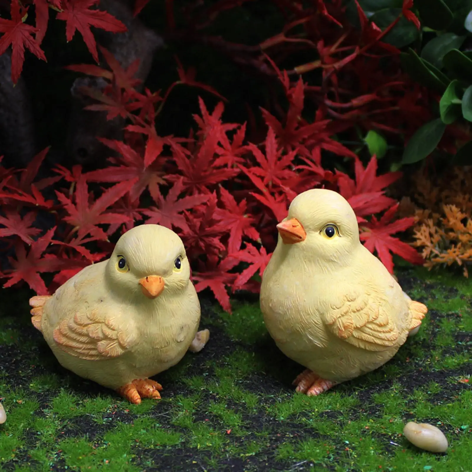 Garden Statues Chick Sculpture Lovely Animal Figurines  Crafts for Landscape Desktop Porch Courtyard Decorative