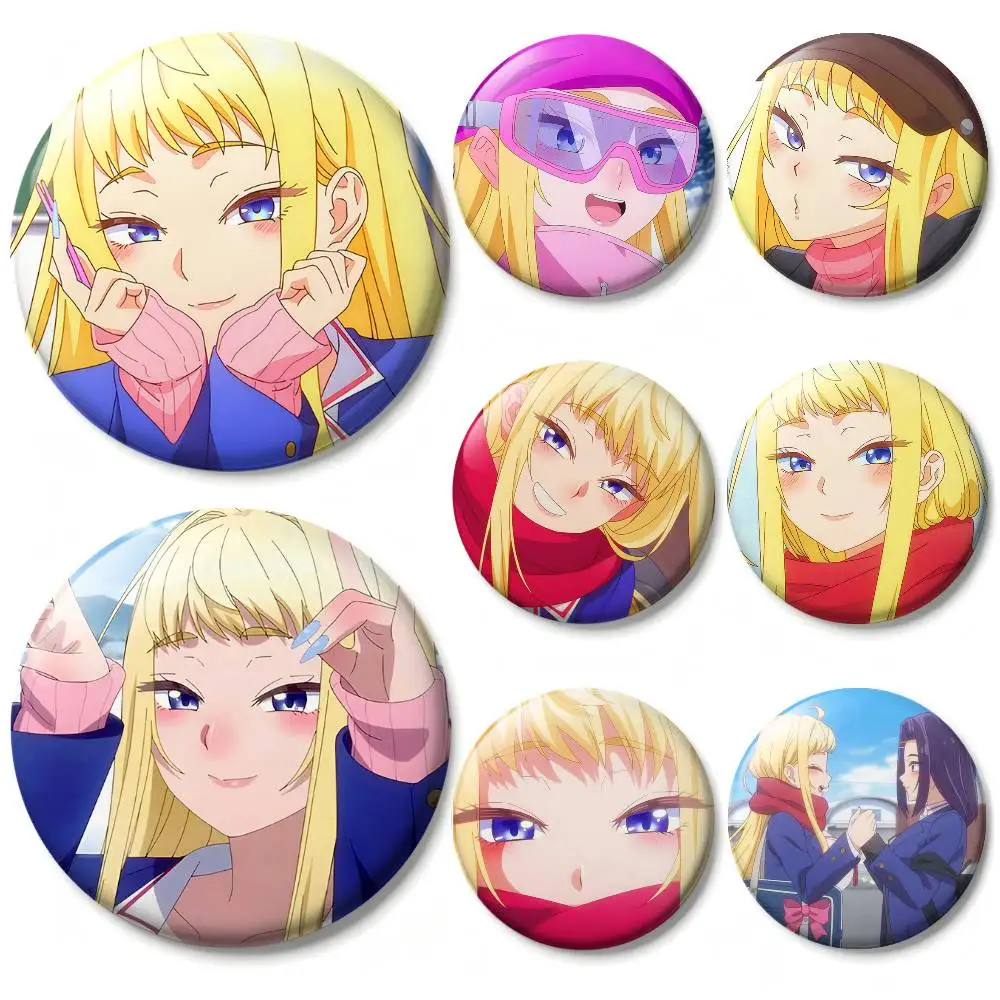 H-Hokkaido Gals Are Super Adorable M-Minami Fuyuki Laser Badge Applicable For Backpack Clothes Hats Decor Creative Accessories
