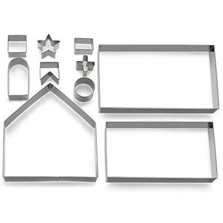 Ginger House Ce Cutter Set 10 PCS 3D Christmas House Ce Cutter Set Bake Your Own Small Christmas Chocolate Haunted Kit Gt Box P