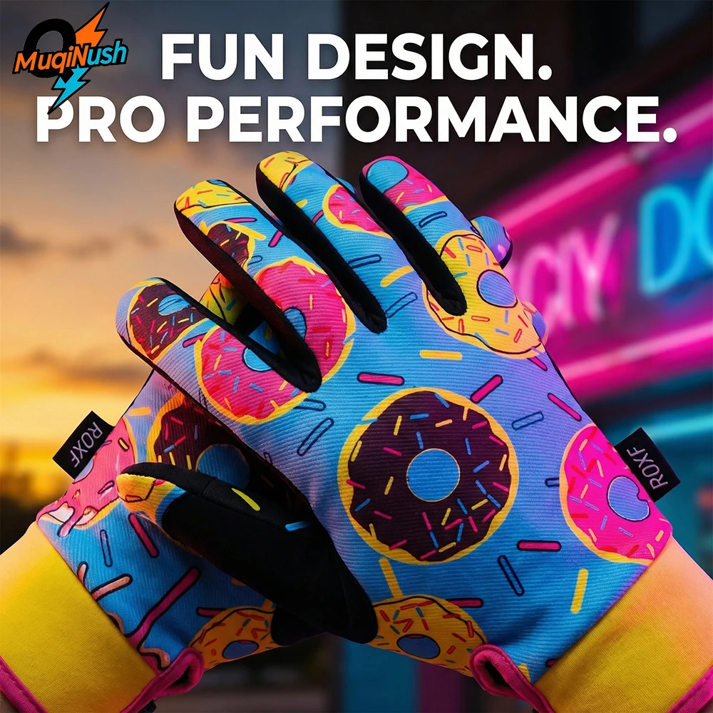 

MuqiNush Parent-Child Donut Cycling Gloves,Full Finger Riding Mittens,Anti-Slip Resistant Touch Screen Outdoor Bike Gloves