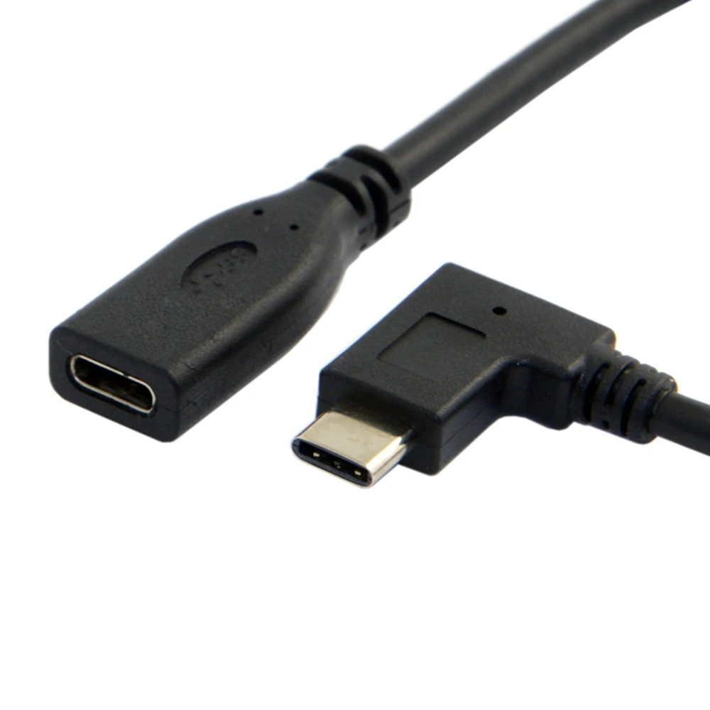 Kabel przedłużający do kolan bocznych typu C USB3.1 męski do żeńskiego pozłacany z ładowaniem telefonu komórkowego krótki kabel do transmisji danych