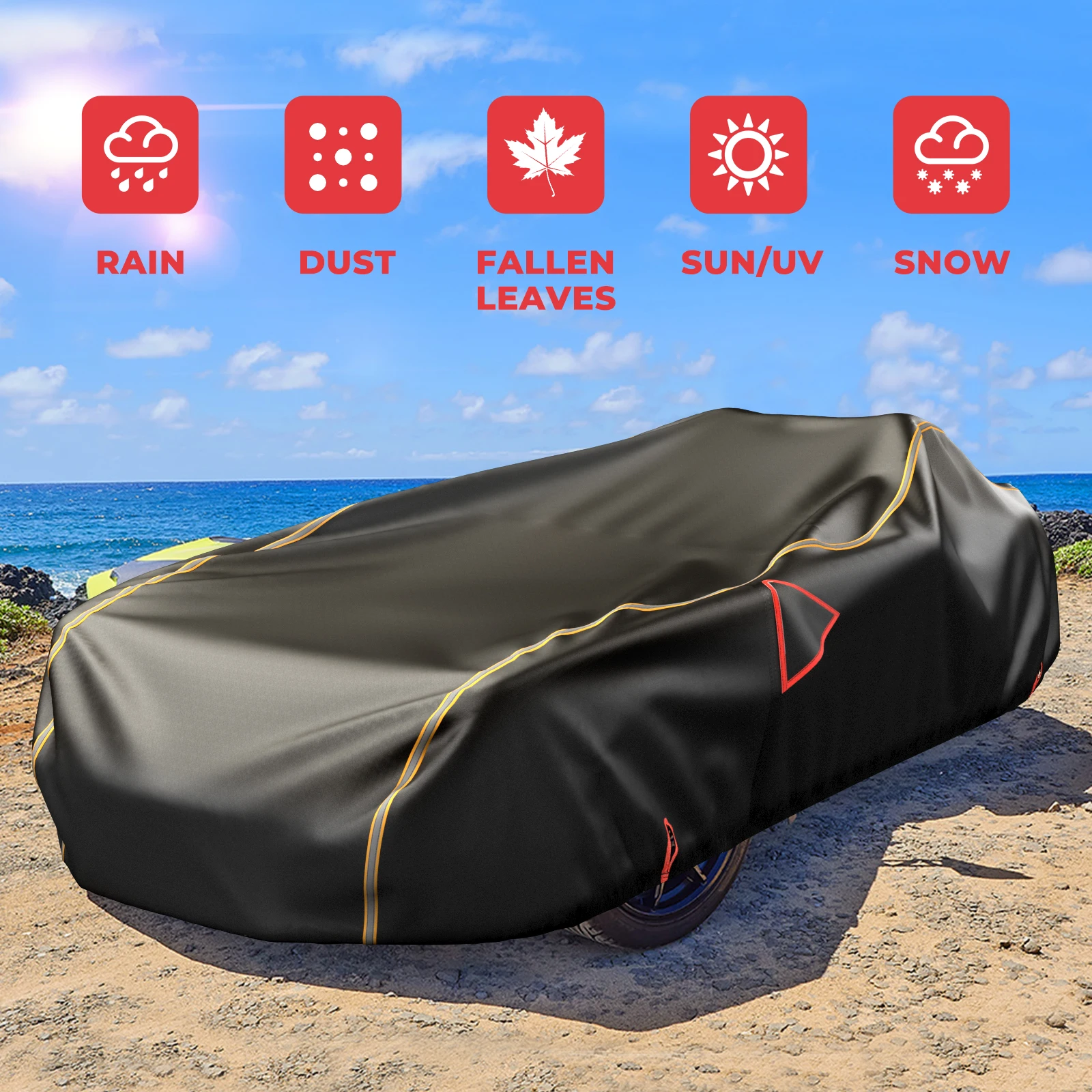 

Utility Vehicle Storage Cover 300D Waterproof PU Coating Compatible with Polaris Slingshot R S SL SLR LE For Vanderhall Carmel