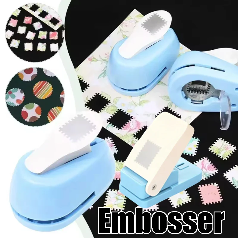 

New Stamp Border DIY Hole Punch Shape Craft Punch Machine with Random Colors Round Perforated Punch Embosser