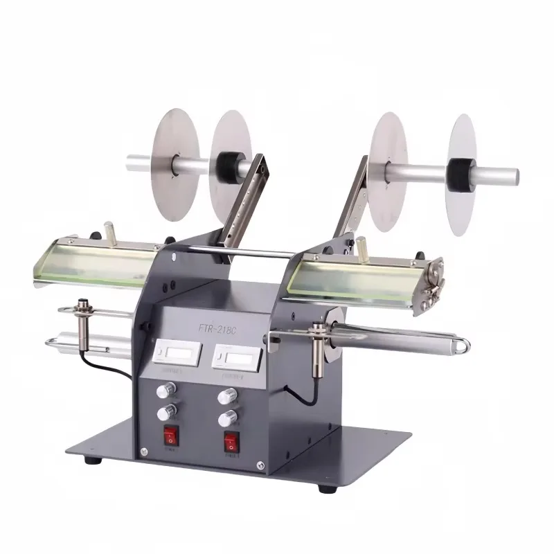 

120Mm Wide Double Head Transparent Label Separator Fiber Optic Sensor Automatic Label Dispenser FTR-218C Counter Paper