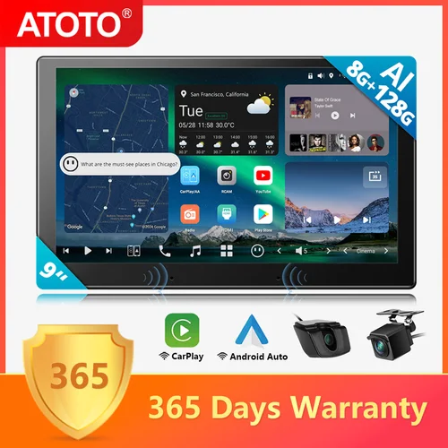 ATOTO 9 pulgadas Android Multimedia estéreo para coche 2 Din navegación Bluetooth Apple Carplay pantalla Android Auto 2Din Radio Player X10