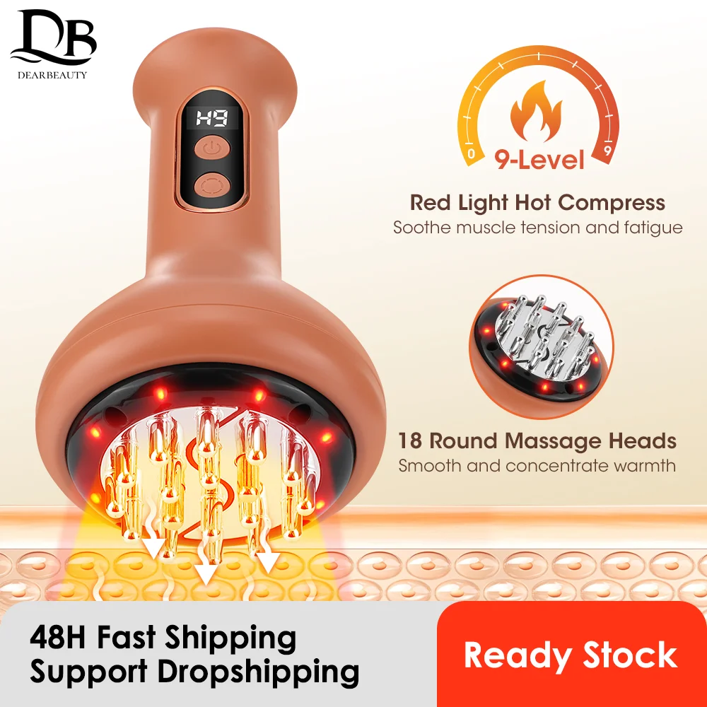 

USB Rechargeable Abdominal Massager for Hot Compress and Adjustable Guasha Cupping Intensity Arm and Leg Massage Handheld