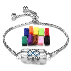 2024 High Quality Stainless Steel Aromatherapy Bracelet Jewelry Titanium Steel Adjustable Chain Essential Oil Diffuser Bracelet