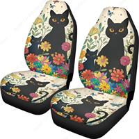 Cat Flower Waterproof Seat Covers Car Seat Protector Auto Seat Cover Universal Front Seat Dog Mat Spill Guard Carseat Protector