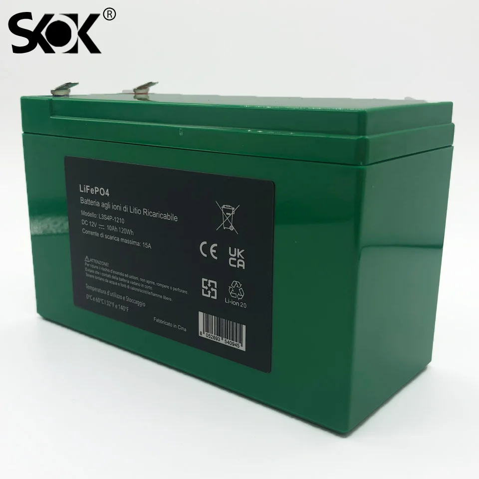 L3S4P-1210 12V 10Ah Lithium LiFePO4 Deep Cycle Battery,for Solar/Wind Power,Small UPS,Lighting,Power Wheels,Fish Finder and More