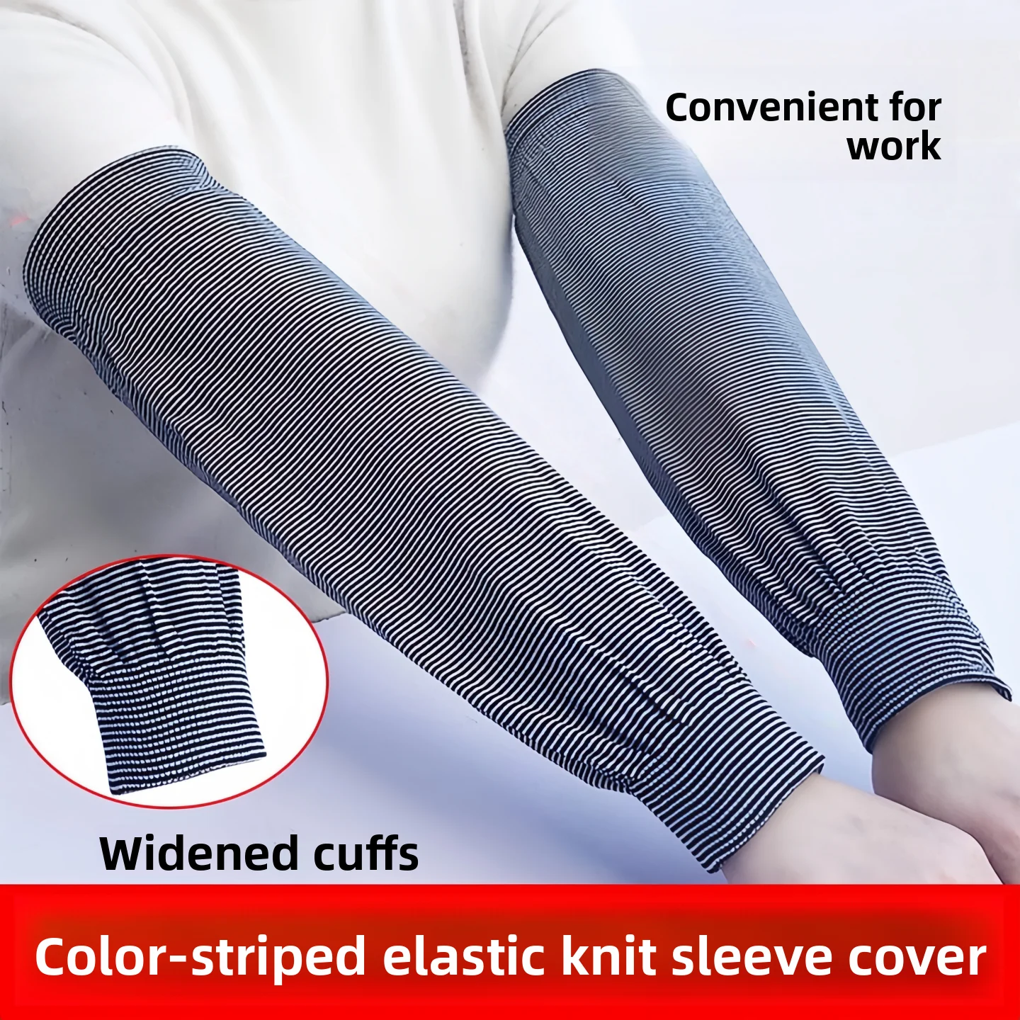 

Pure Cotton Long Elastic Sleeve Covers Unisex Lightweight Loose Sun Protection Arm Covers for Outdoor Work Household Cleaning...