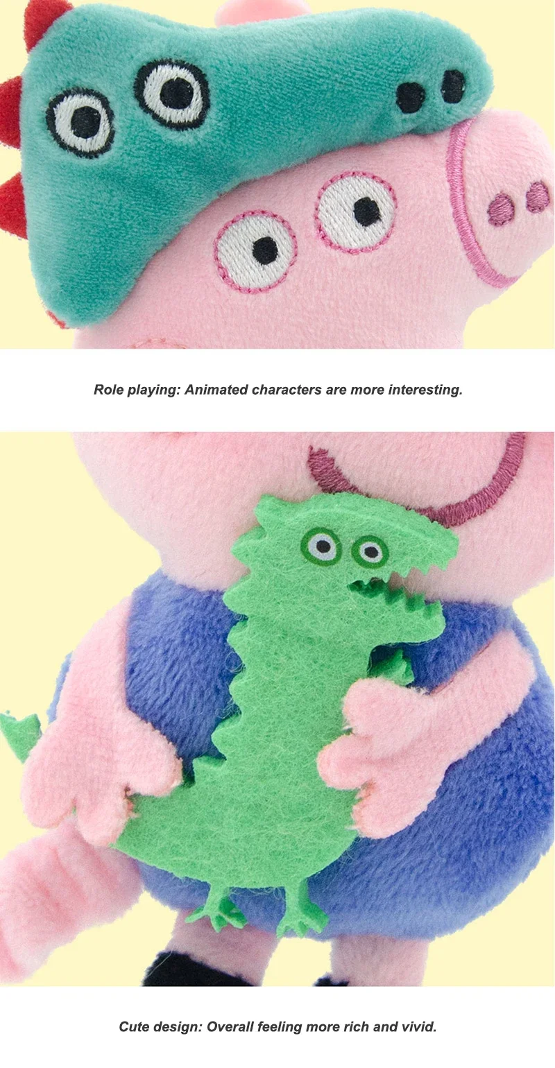 Neue Peppa Pig Original Plüsch Anhänger kinder Spielzeug Kawaii George Cartoon Anime Plüsch Schlüssel Kette Rucksack Anhänger Kinder Spielzeug Geschenke – Detail 13