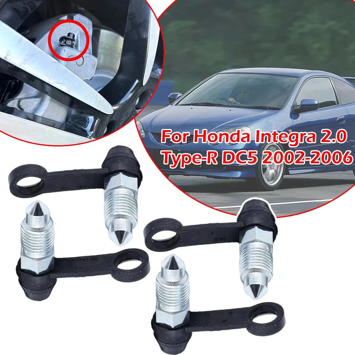 

For Honda Integra 2.0 2002-2006 Front Left Right Brake Caliper Bleed Nipple Screw Dust Cover Pump Cap Oil Drain Bleeder Valves