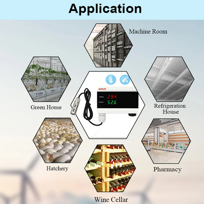 

Датчик температуры и влажности KONLEN Tuya WIFI, термометр, гигрометр, детектор, датчик сигнализации, управление через приложение