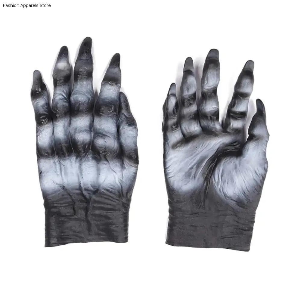 

Prank Vinyl Halloween Cosplay Gloves Waterproof Plush Werewolf Simulated Gloves Terrifying Bloody Makeup Party Props Carnival