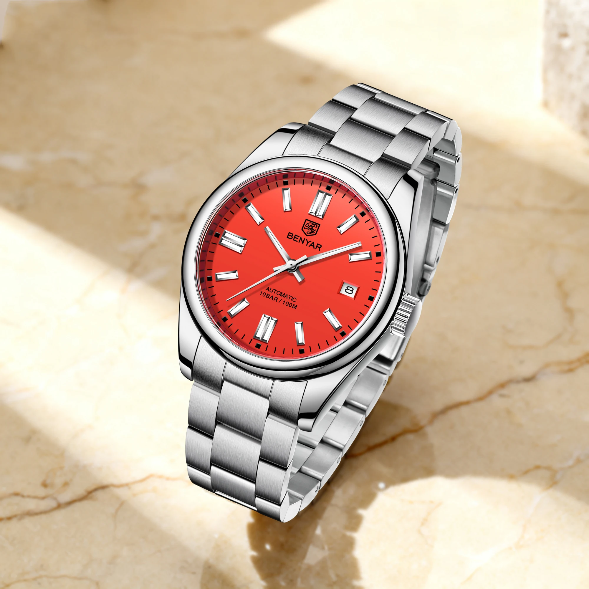 

BENYAR Men's Automatic Mechanical Watch 39mm Casual And Free Personality Avant-Garde 100m Waterproof High Hardness Glass Watch