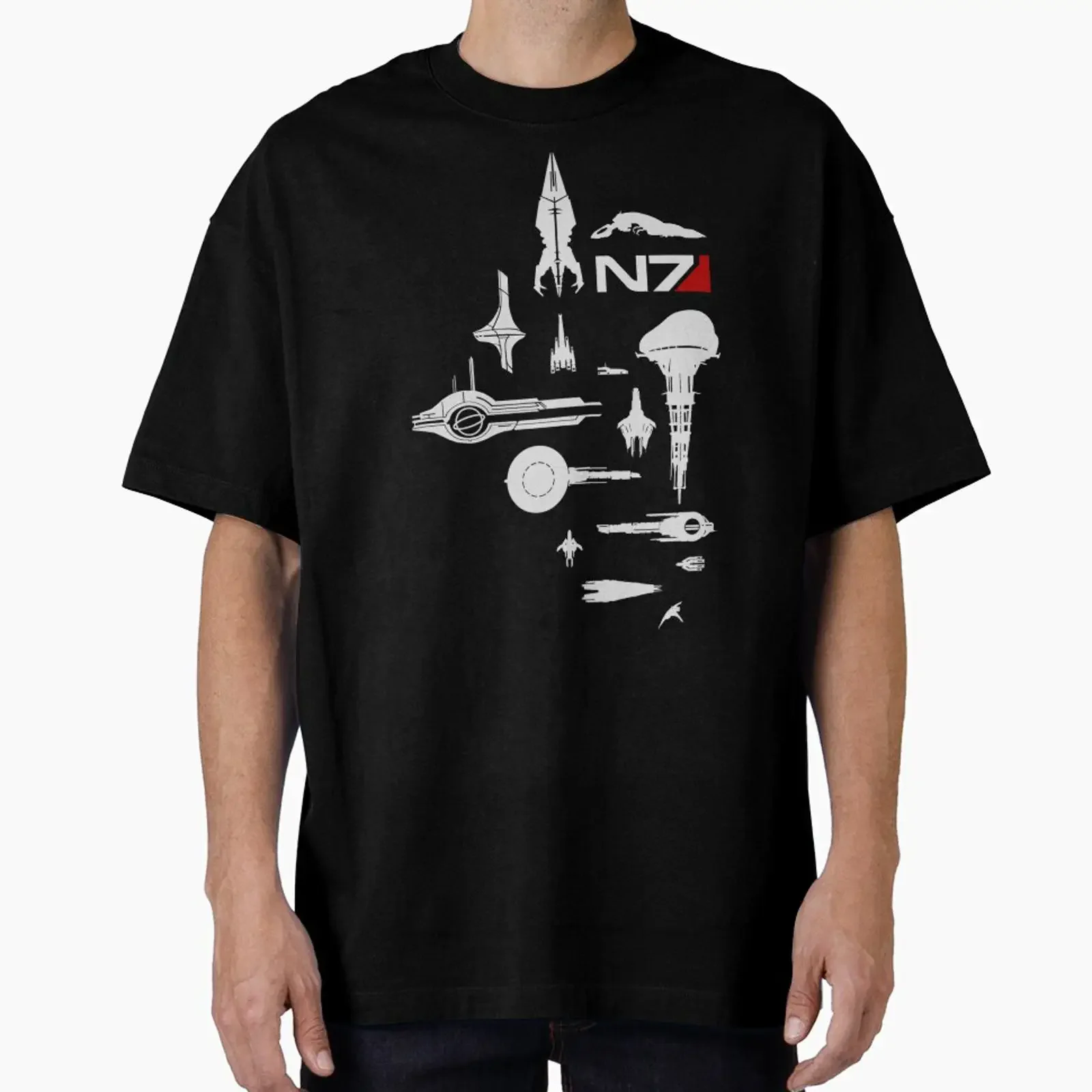 Mass Effect N7 Fleet designed and sold by Poufka Designs vintage Washed graphic Soft Stylish Unisex Versatile homme Comfortable