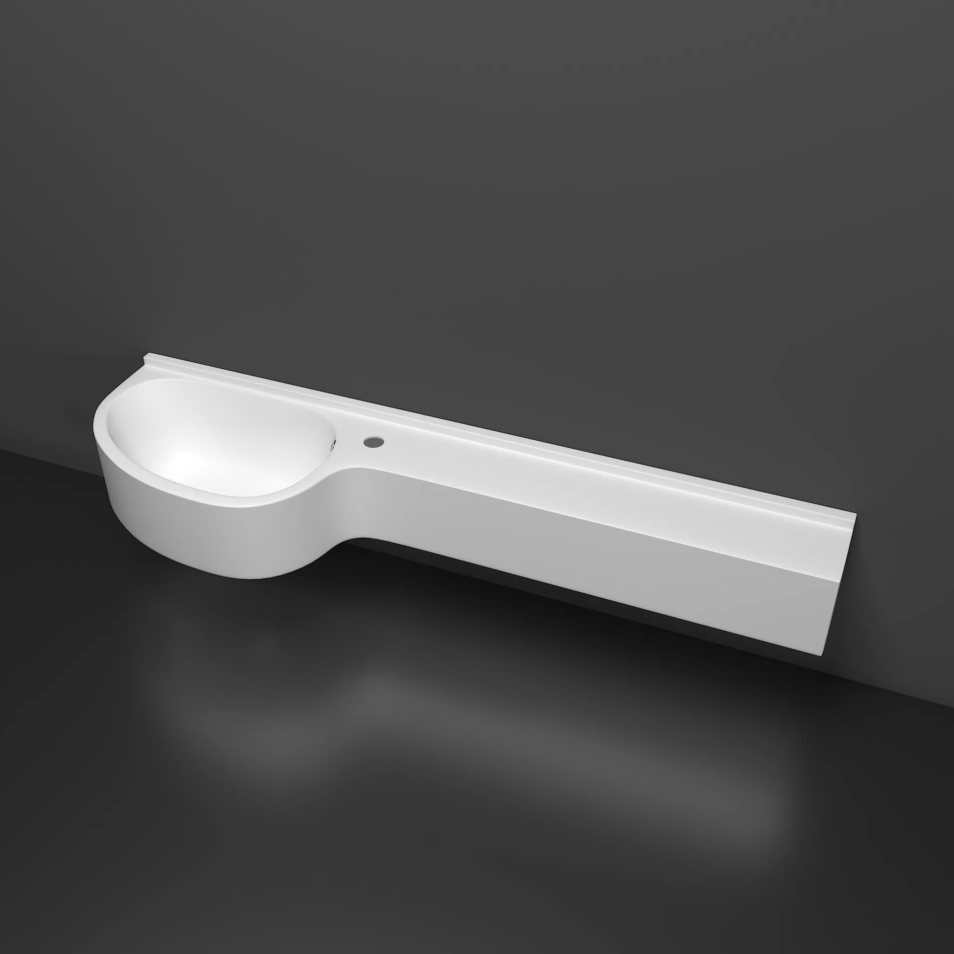 Artificial stone hanging small bathroom integrated wash basin water drop basin p-shaped washbasin extended countertop wash basin
