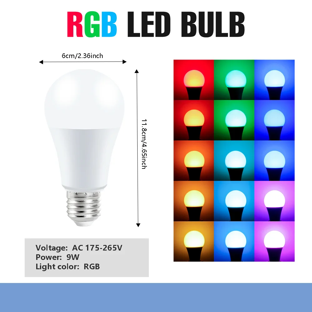 2 قطعة 16 ألوان RGB لمبة led متعدد الألوان E27 عكس الضوء 24 مفتاح التحكم عن بعد مصباح ذكي مصباح لتهيئة الجو 220 فولت الإضاءة المنزلية