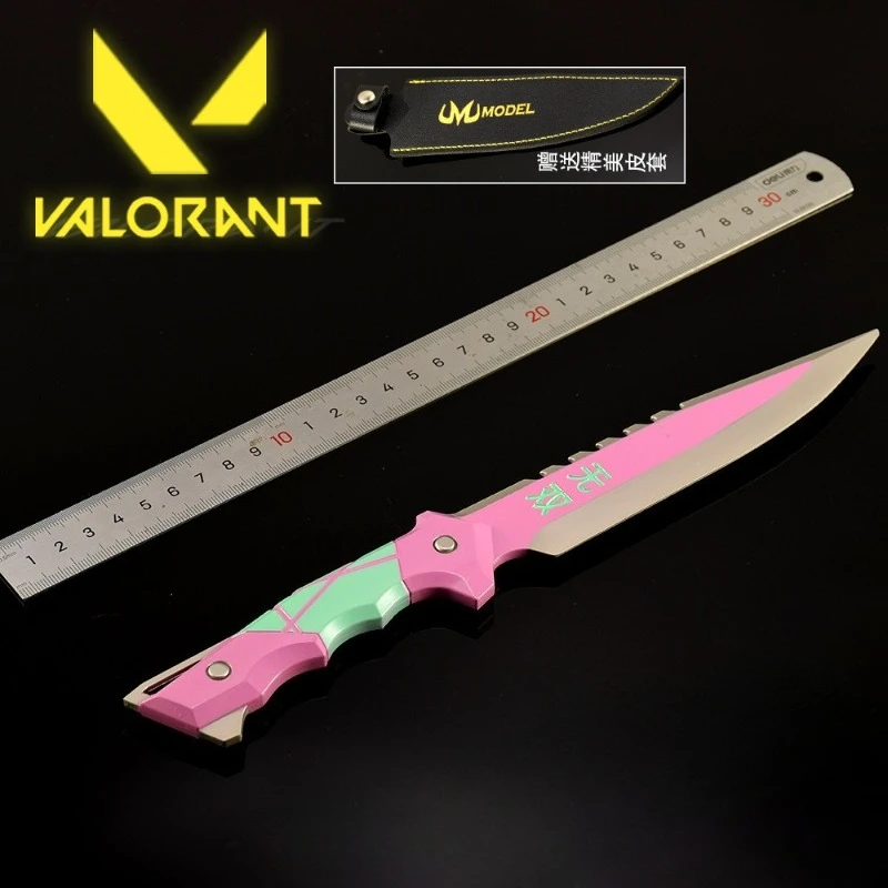 Valorant No Man's Sky couteau de poche, 30cm/11,81 pouces, édition étui, périphériques de jeu, modèles d'armes Katana, artisanat en métal, jouets d'ornement