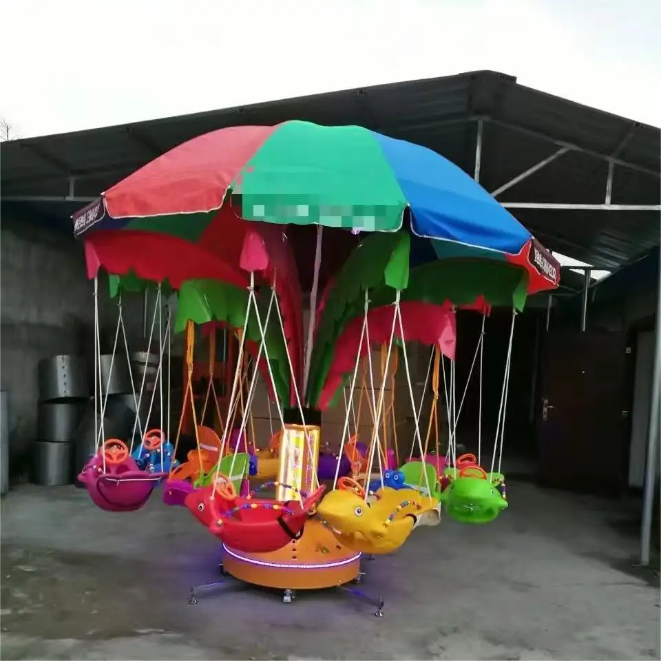 

Whole Sale Cheap Small Size Ride Merry Go Round Carousel Outdoor Amusement Park Equipment Kids Flying Chair Ride for Childrenp
