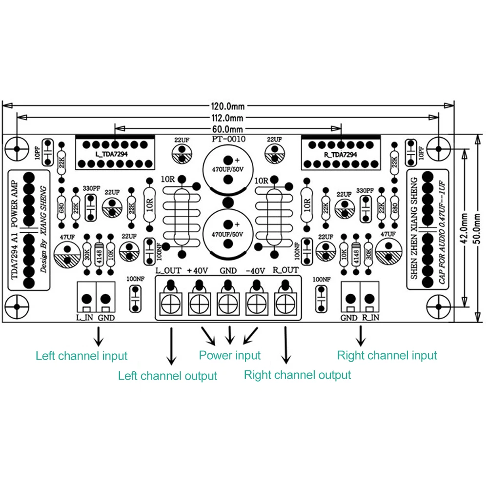 TDA7294 200W High Power Audio AMP Amplifier Board DC24-40V Kits Mini Audio Amplifier DIY Kit Board