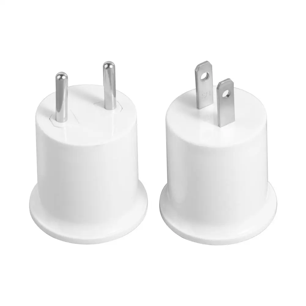 Durable High Temperature Resistant E27 Lamp Base E27 White Bulb Converter EU/US Plug Bulb Adapter Camera