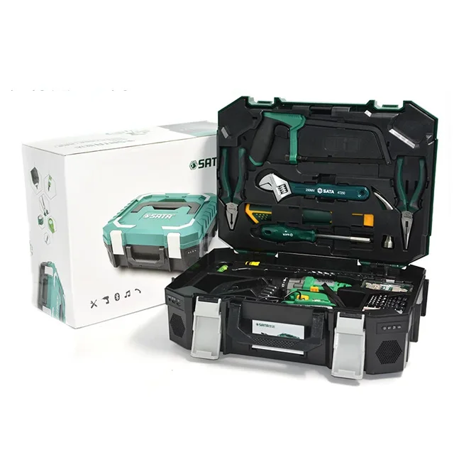 SATA 05151 Practical Tool Set 88-piece Lithium Drill Combo Kit Home Repair Toolbox