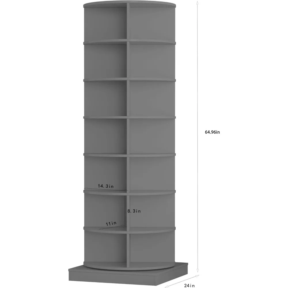 Shoe Rack Tower 360°, 7-Tire Rotating Spinning Shoe Rack Organizer Fits 28 Pairs, Easy Assembly, Space-Saving, Shoe Cabinets