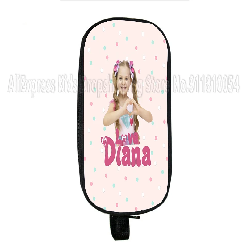 Kids Diana And Roma Show Pencil Case Stationery Cute Boys Girls Gift Pen Bag Box Storage Student School Office Supplies