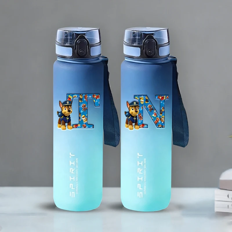 

800ml Paw Patrols High-capacity Water Bottle Cartoon Chase Dog Letter Kids Outdoor Sport Straw Cup Leak Proof Drinking Bottles