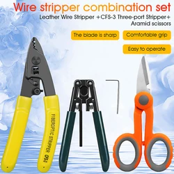 3-in-1 Suit Sell 3 packs Fiber Optic Tool Kit Scissors Double Hole Pliers Stripper and Three/Two Ports Fiber Optic Stripper