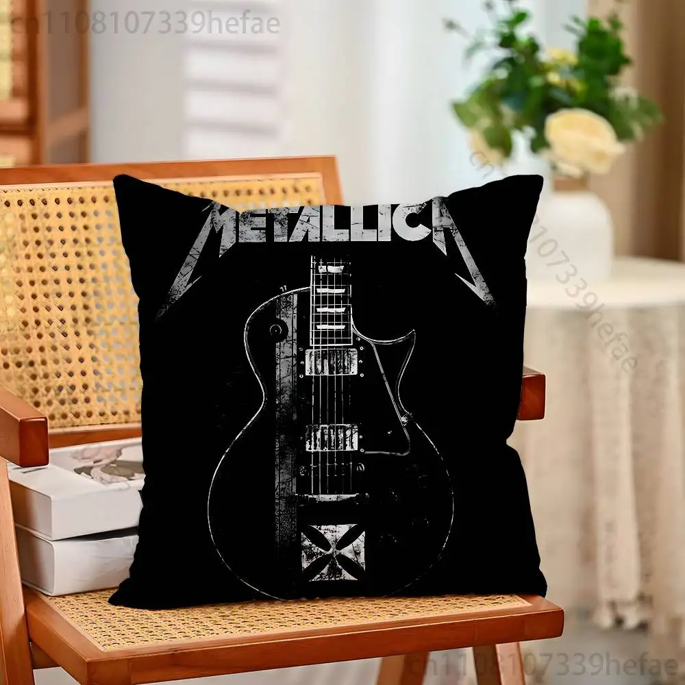 M-Metallica Band-Kissenbezüge für Schlafzimmer, Wohnzimmer, Sofa, Heimdekoration, Polyester-Kissenbezug mit Reißverschluss – Detail 9