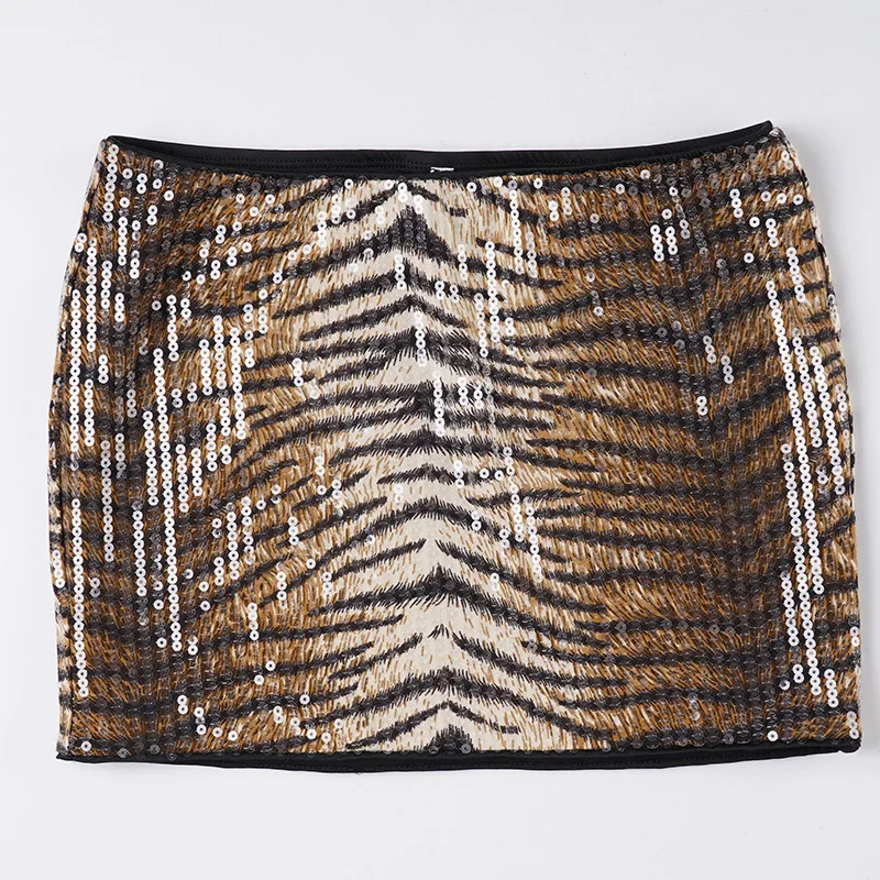 스트리트 하이웨이스트 스팽글 스플라이싱 힙 랩 슬림 스커트 스파이스 걸스 나이트클럽 슬림 미니 스커트