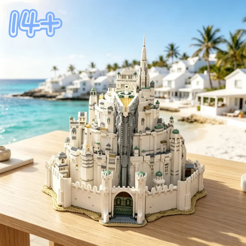 2026 New 8278pcs Icons Series Lord of The Rings Tirith Imperial Capital Assembly Build Model Creative Display for Collector view 3