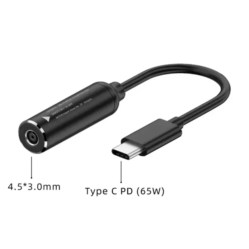 65W PD DC to USB C Type C Charging Cable Cord DC 4.5x3.0mm Converter Connectors Laptop Adapter for MacBook Samsung Huawei Xiaomi