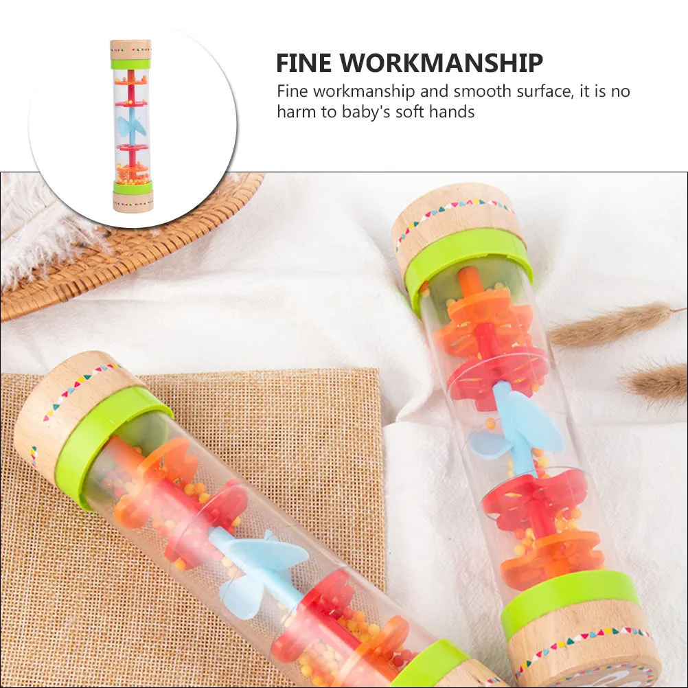 

1Pcs Simulated Rain Sound Tube Wooden Plaything Enhancing Concentration and Imagination Early Musical Instrument