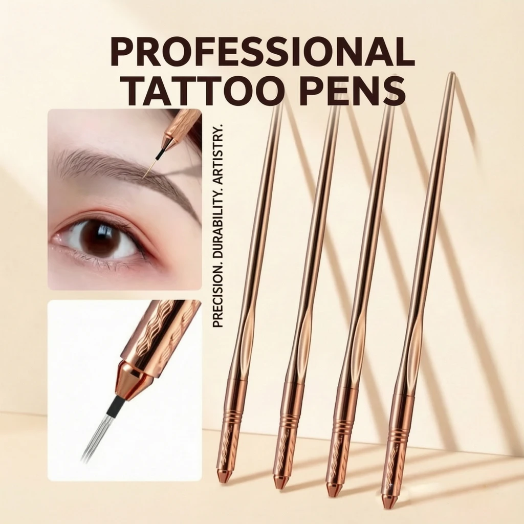 Semi-Permanent Makeup Manual Pen for Fog Brow Technique, Lip Tinting & Eyeliner – Fits Standard Round Needles