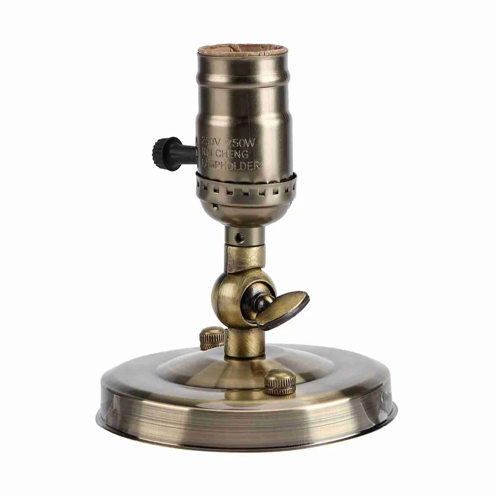 E26 E27 Socket Wall Lamp Holder With Switch Knob Switch Wall Light Fixture Aluminum Lamp Head Upward Downward Mounting