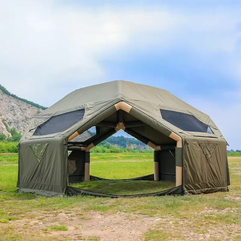 Inflatable Camping Tent 6-8 Person TC All Season Glamping Tent Full Accessories Windproof Sunproof