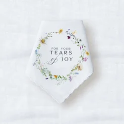 Personalized Tears of Joy Handkerchief Gift for Mother of the Bride Mother of the Groom Wedding Date Keepsake bride to be decor