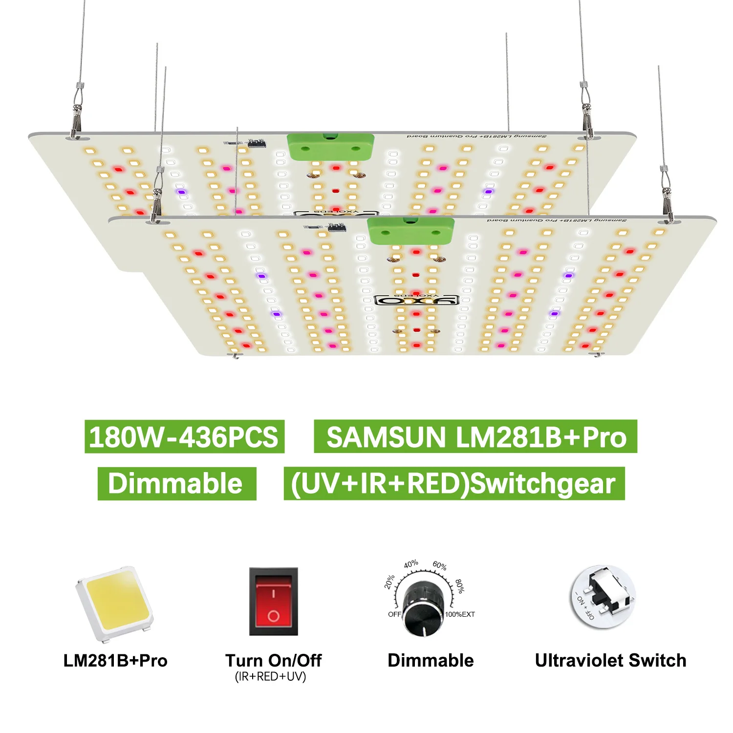 Imagem -04 - Sunlike-full Spectrum Led Grow Light Alto Ppfd Lm281b Grow Lamp Iluminação de Crescimento de Plantas Interiores Veg e Blooming Quantum