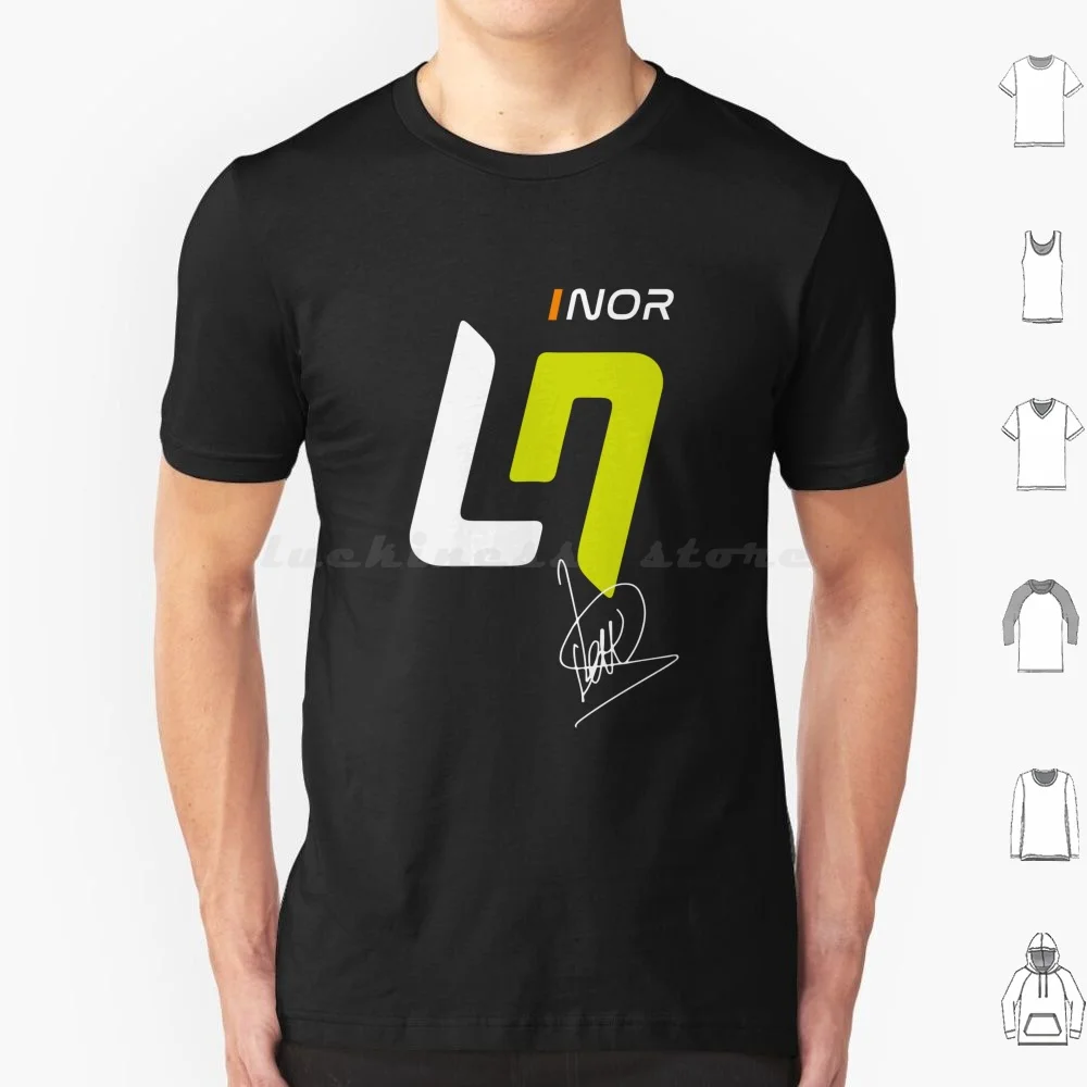 Lando Norris 4-2024 T Shirt Big Size 100% Cotton Lando Norris Nor Team 2023 Racing 4 Retro Minimalist Simple Car Design