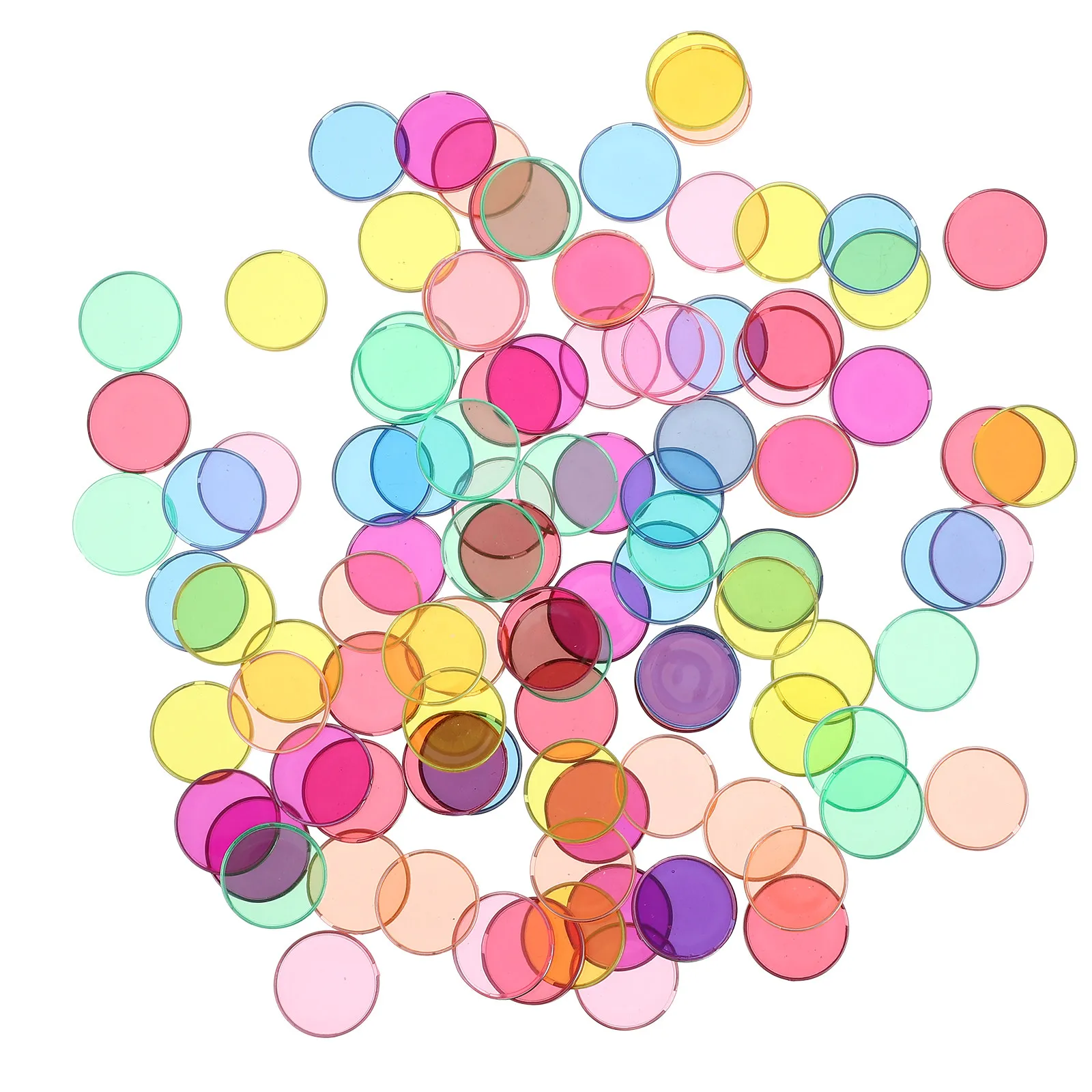 100Pcs Plastic Math Teaching Discs for Kids Early Learning Counting Sorting Addition Subtraction Educational Tool Colorful Round