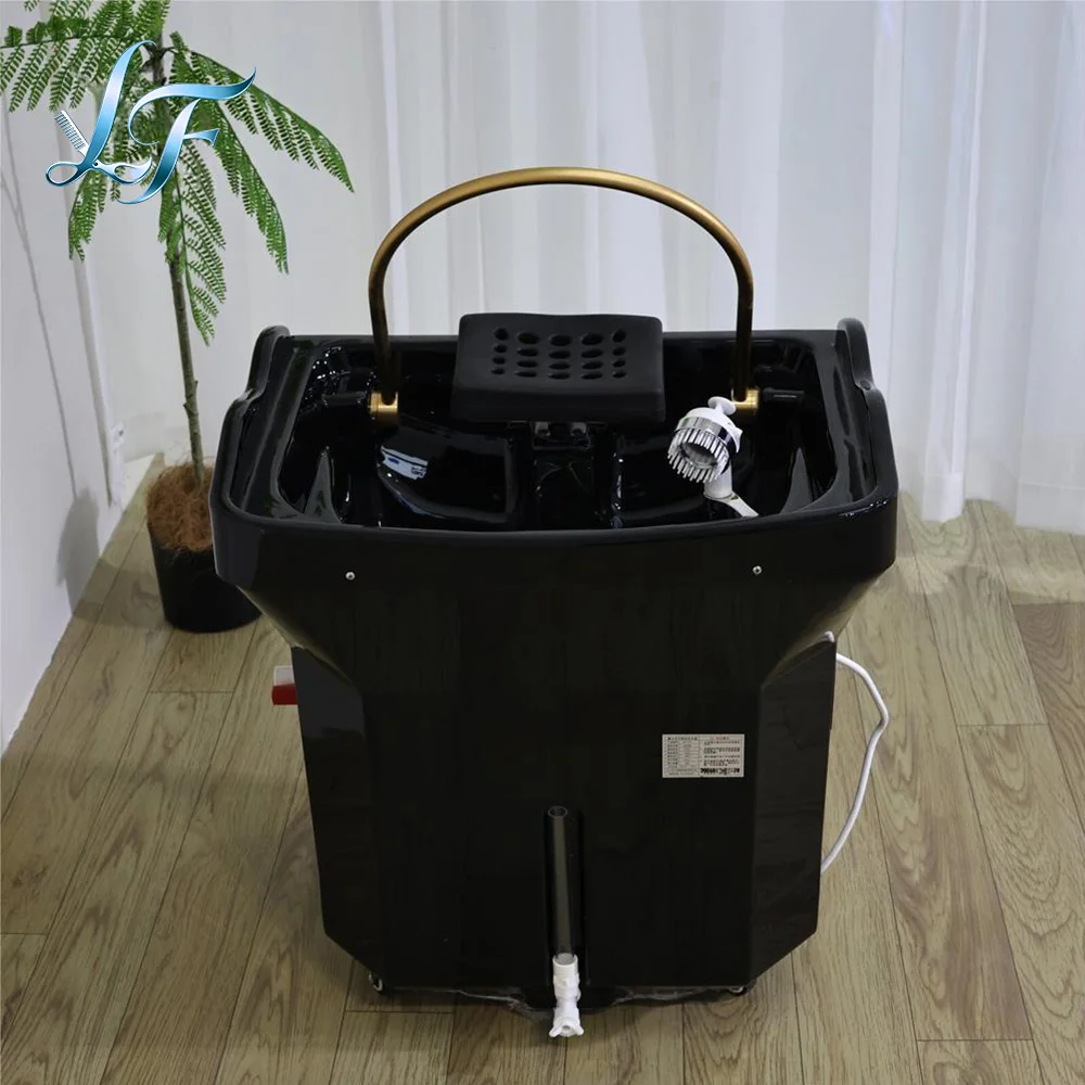 Head Spa bed with water tank mobile shampoo chair basin black Portable shampoo basin 3