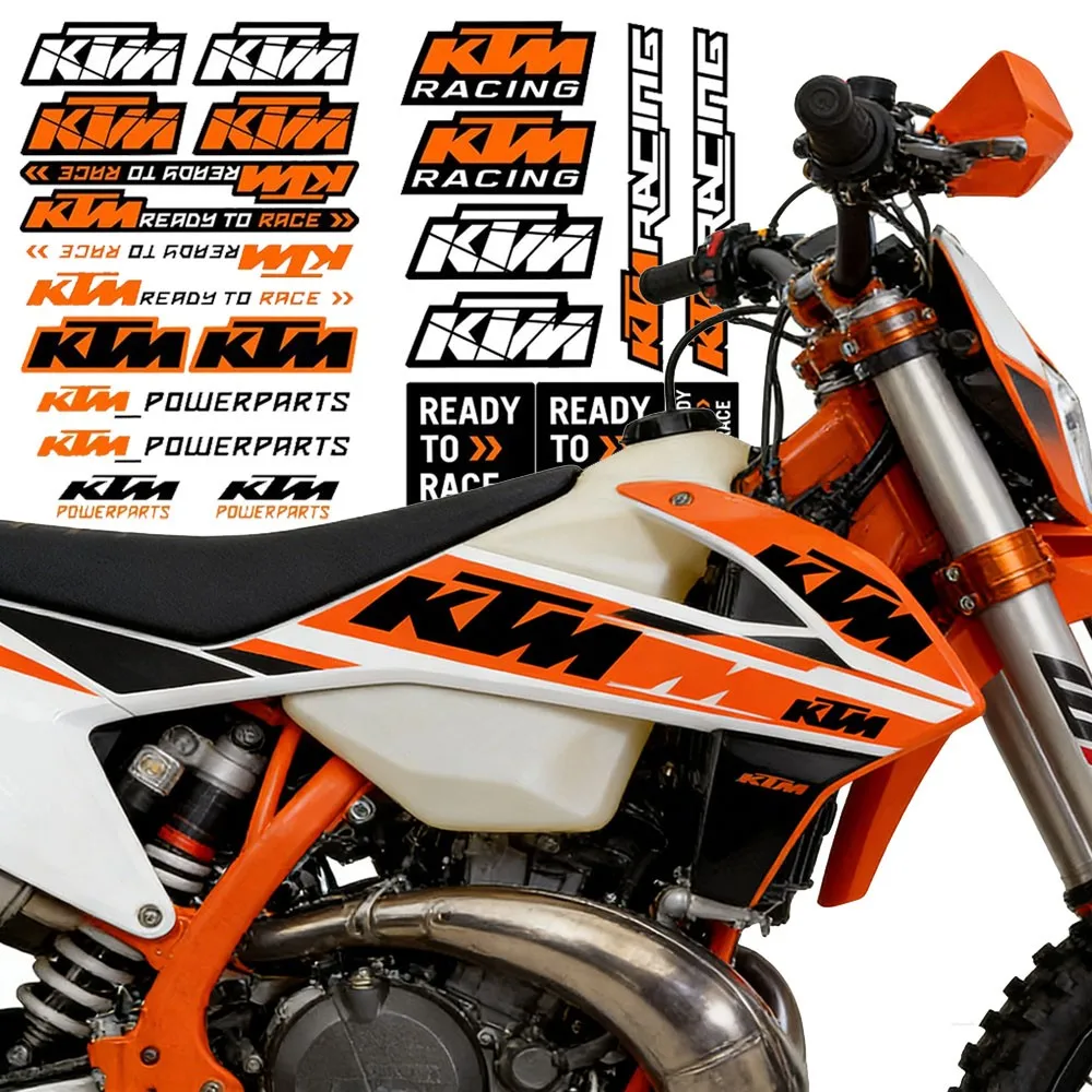 

Motorcycle Stickers Kit Racing Decals Ready To Race Powerparts Vinyl Stickers for KTM Bike Fuel Tank Body Helmet Decor