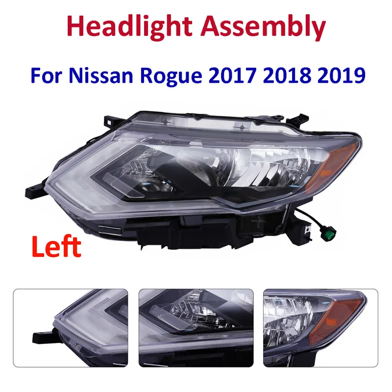 

Left Side Headlight Halogen Durable Headlamp Driver Side Fits For 2017 2018 2019 Nissan Rogue LH Halogen Replacement